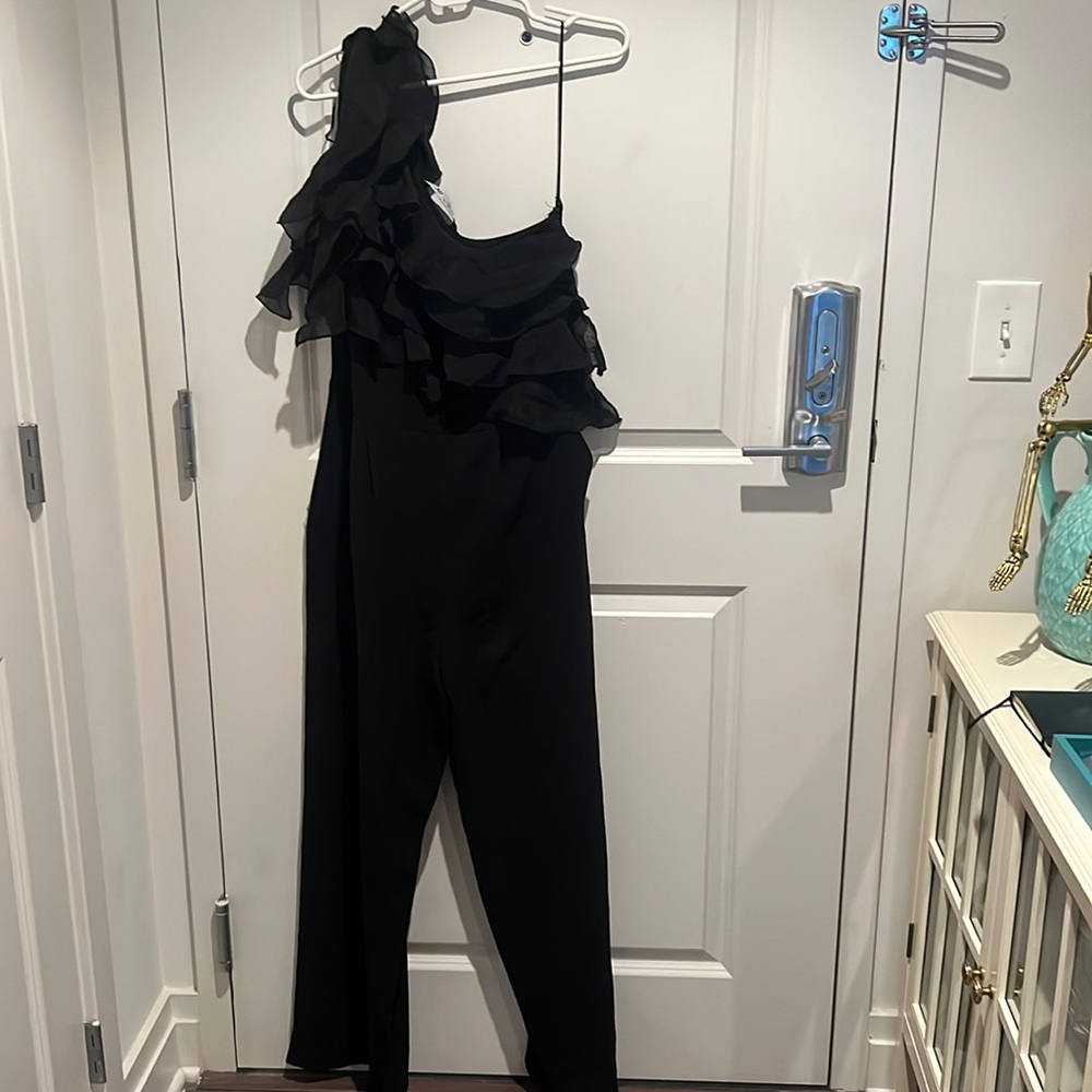 Zara Ruffle One-Shoulder Jumpsuit